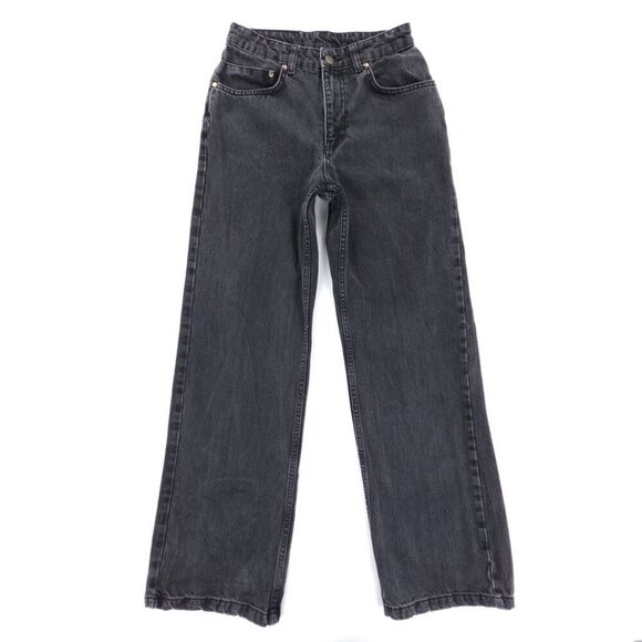Free People Denim - FREE PEOPLE The Ragged Priest Trip Skater Jeans 90s Wide Baggy Y2k Black Denim